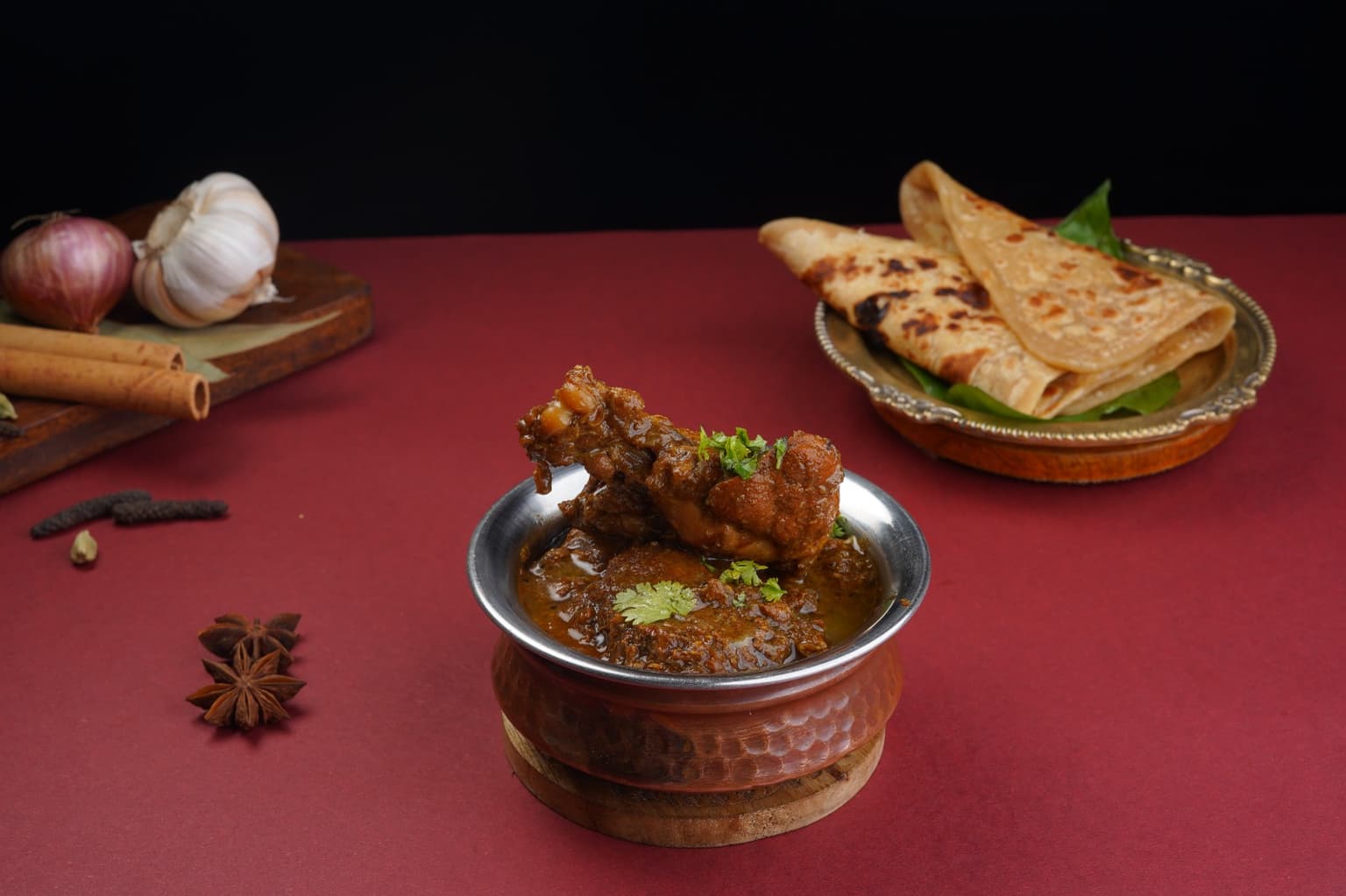 Champaran Chicken with Tricone Paratha